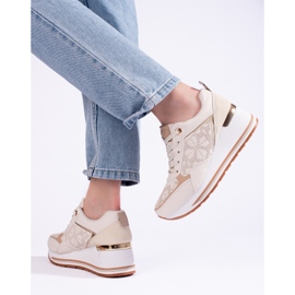 Deportivas cuña mujer Shelovet beige 3