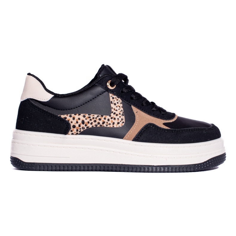 Zapatos deportivos de mujer en la plataforma negro Shelovet 1