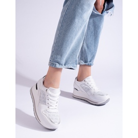 Shelovet zapatillas cuña mujer blancas blanco 2