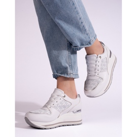 Shelovet zapatillas cuña mujer blancas blanco 3