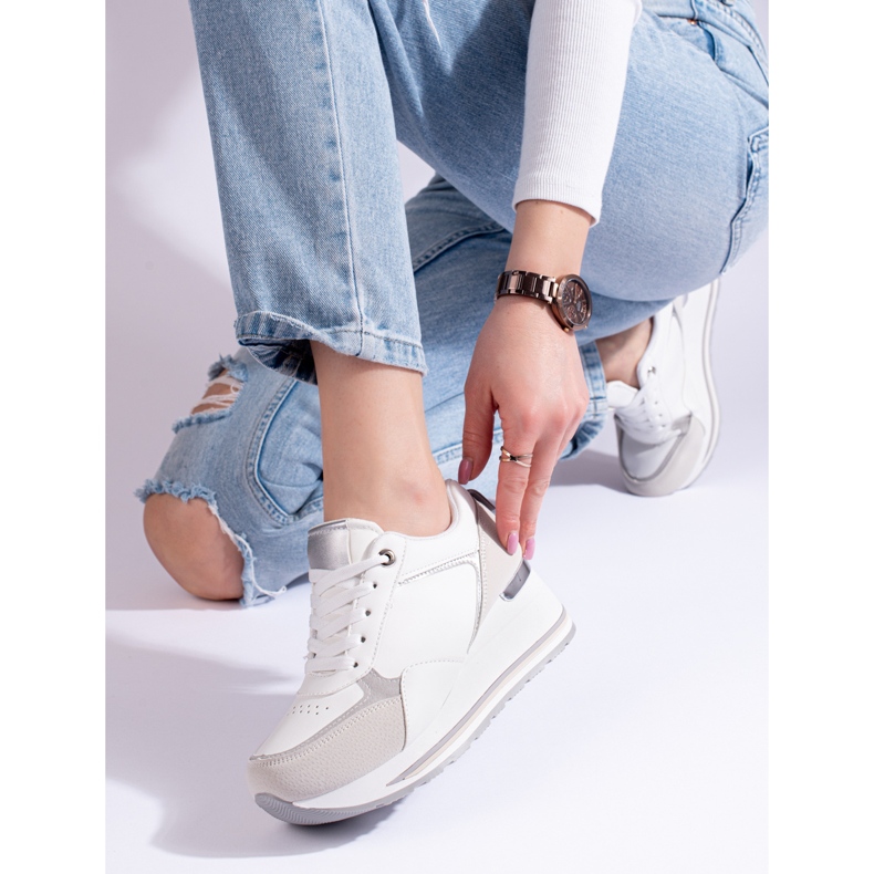 Zapatillas cuña blancas Shelovet blanco 2