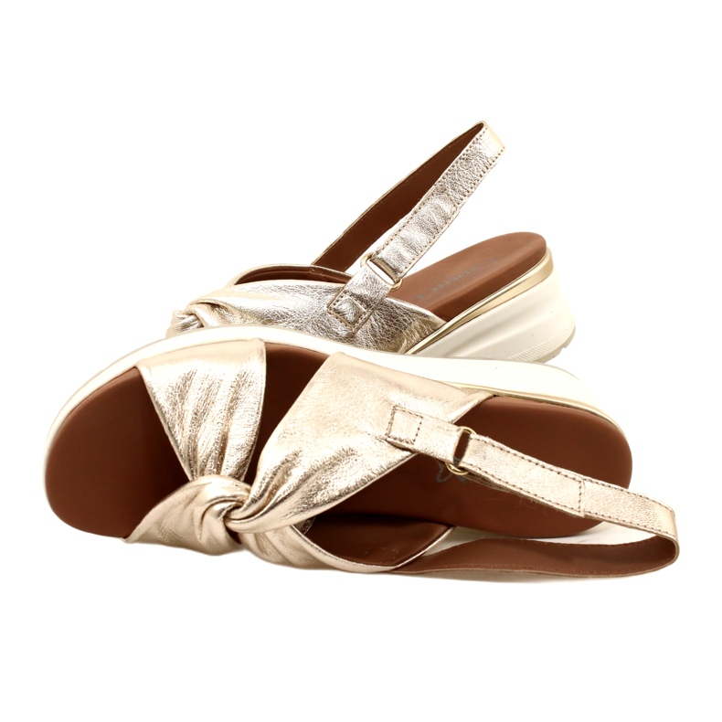 Caprice Sandalias de piel metalizada Platino 9-28300-20 959 dorado 7