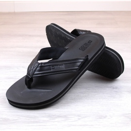 Chanclas de hombre fabricadas en piel ecológica negra Big Star LL174605 negro 4