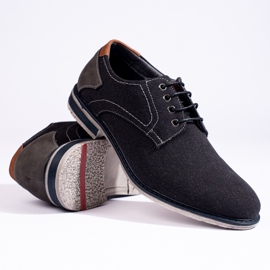 Zapato hombre textil Shelovet azul marino negro 1