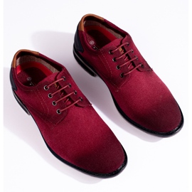 Zapatos hombre Shelovet textil burdeos rojo 2