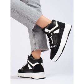 Zapatillas altas negras y blancas de Shelovet negro 2