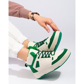 Zapatillas altas blancas y verdes de Shelovet blanco 3