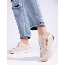 Deportivas mujer cuña Shelovet beige 2