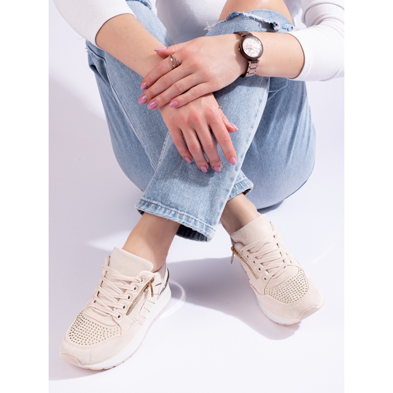 Deportivas mujer cuña Shelovet beige 1