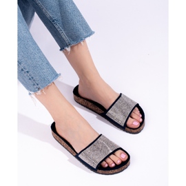 Chanclas Shelovet de corcho azul marino con circonitas 3