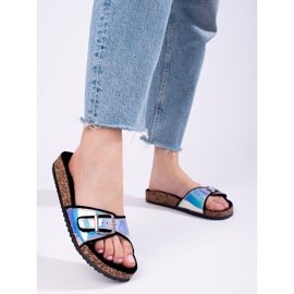 Chanclas de corcho holográficas negras Shelovet negro 3