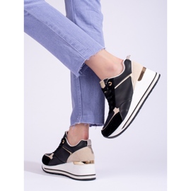 Zapatillas negras con cuña de Shelovet negro 1