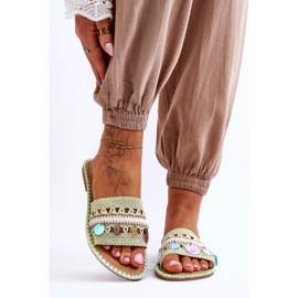 PS1 Pantuflas Adornos Trenzados Mujer Verde Millano 1 PS1 Pantuflas Adornos Trenzados Mujer Verde Millano 1