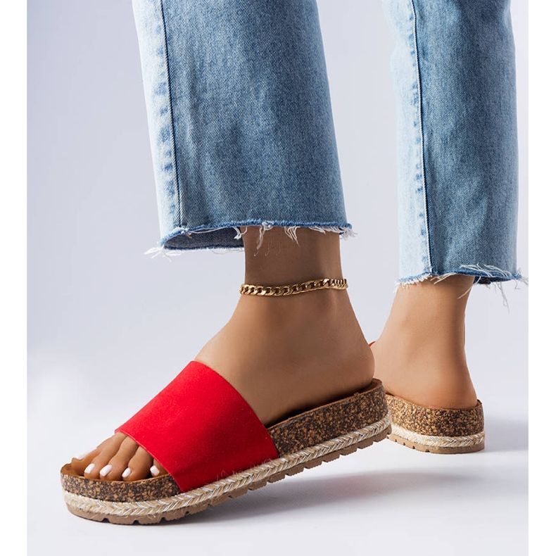 Chanclas rojas con suela de corcho de Clovis rojo 2 Chanclas rojas con suela de corcho de Clovis rojo 2