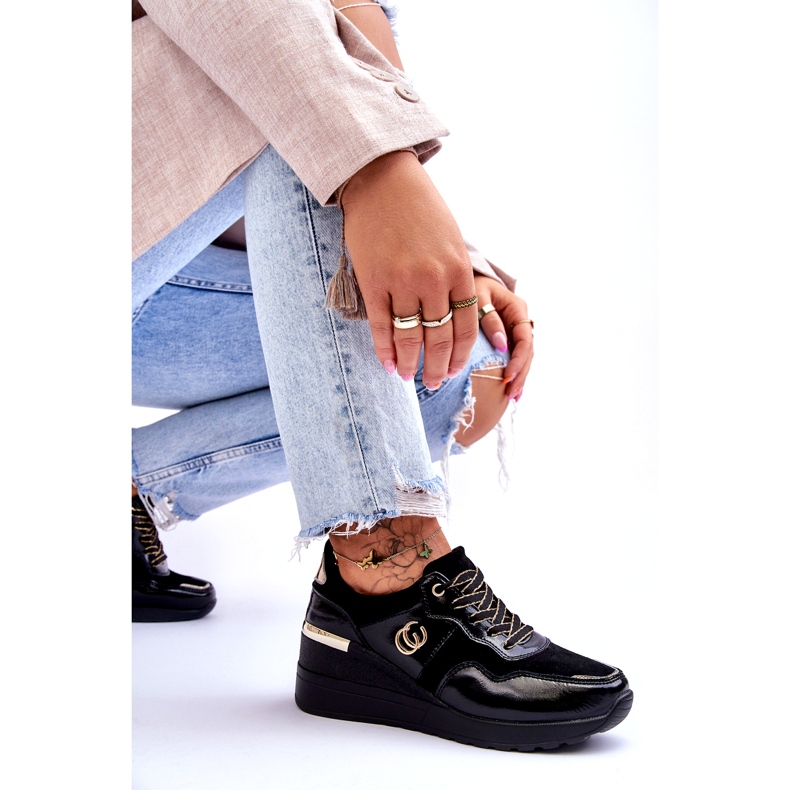 S.Barski Deportivas Mujer Piel Cuña Negras Rebeca negro 6