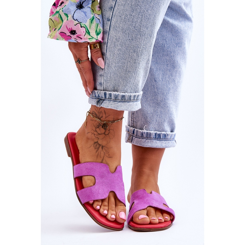 PS1 Pantuflas Clásicas Mujer Ante Violeta Evana 1