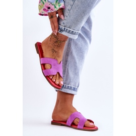 PS1 Pantuflas Clásicas Mujer Ante Violeta Evana 4