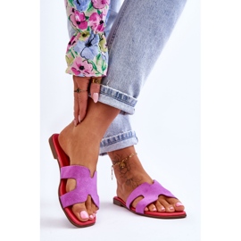 PS1 Pantuflas Clásicas Mujer Ante Violeta Evana púrpura 2