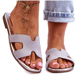 Pantuflas Clásicas Mujer Ante Gris Evana 10