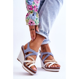 Sandalias Cuña Rayas Azul Ellen 2