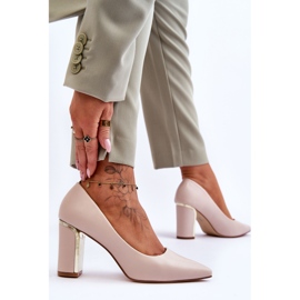 PS1 Bombas clásicas en un tacón Elizabeth beige decorativo 3