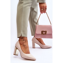PS1 Bombas clásicas en un tacón Elizabeth beige decorativo 4