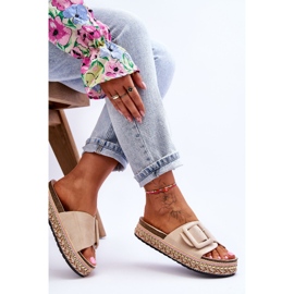 PS1 Sandalias De Mujer Con Plataforma Decorada Beige Joyce 5