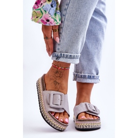 Sandalias De Mujer Con Plataforma Decorada Gris Joyce 1