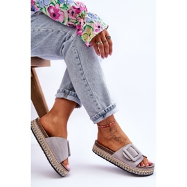 Sandalias De Mujer Con Plataforma Decorada Gris Joyce 4