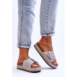 Sandalias De Mujer Con Plataforma Decorada Gris Joyce 2