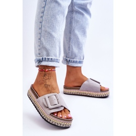Sandalias De Mujer Con Plataforma Decorada Gris Joyce 3