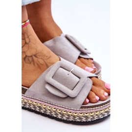 Sandalias De Mujer Con Plataforma Decorada Gris Joyce 6