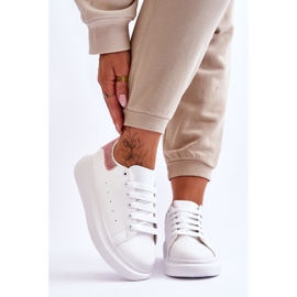 Deportivas Mujer Con Plataforma Glitter Blanco-Rosa Eliso 1 Deportivas Mujer Con Plataforma Glitter Blanco-Rosa Eliso 1