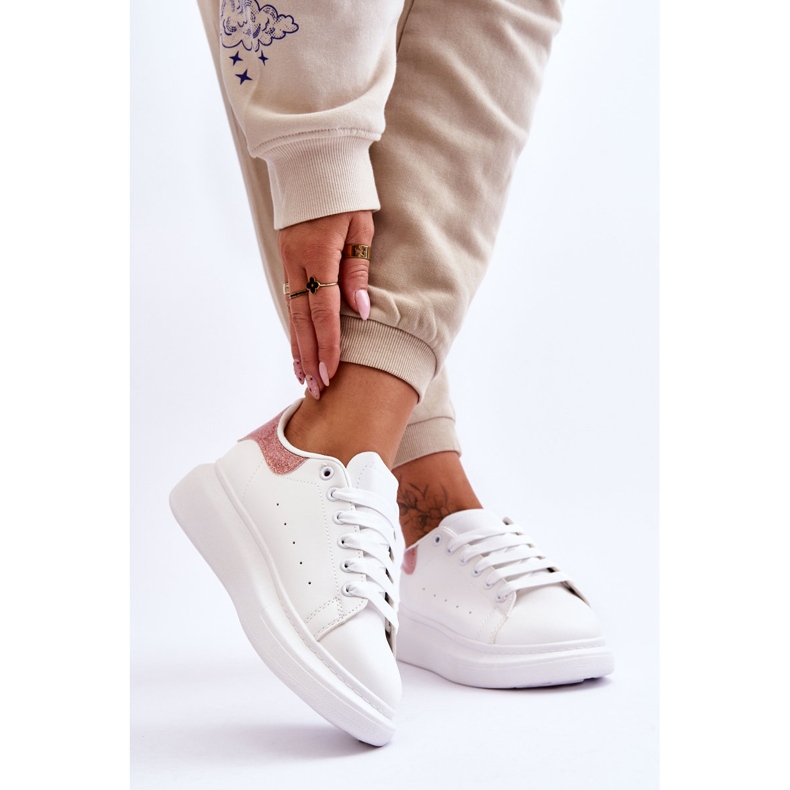 Deportivas Mujer Con Plataforma Glitter Blanco-Rosa Eliso 2 Deportivas Mujer Con Plataforma Glitter Blanco-Rosa Eliso 2