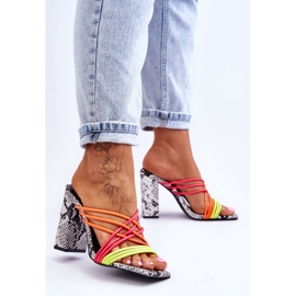 Zapatillas Tacón Alto Tiras Serpiente Neón Beckie negro 3