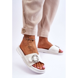 Pantuflas Mujer Plataforma Con Adorno Blanco Beneca 4