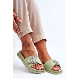 Pantuflas De Mujer Con Plataforma Adorno Beneca Verde 6