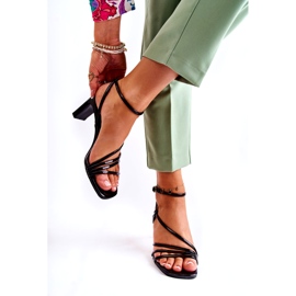 Sandalias negras pintadas para mujeres negras negro 2