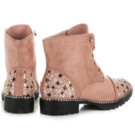 Ideal Shoes Trabajadores de gamuza rosado 6