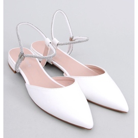 BM Bailarinas de tacón abierto de Durie White blanco 5