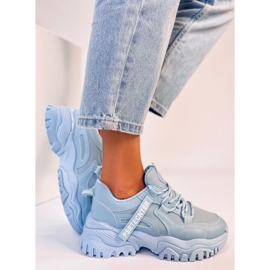 BM Bains zapatillas azules con cuña 3