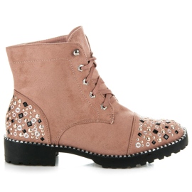 Ideal Shoes Trabajadores de gamuza rosado 3