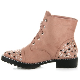 Ideal Shoes Trabajadores de gamuza rosado 5
