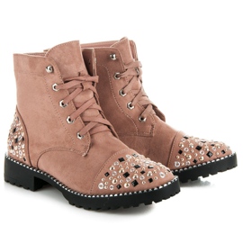 Ideal Shoes Trabajadores de gamuza rosado 7