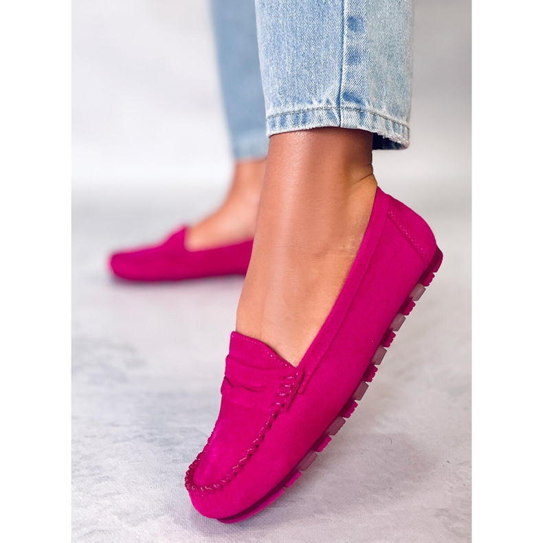 BM Mocasines mujer Anaya ante fucsia rosa 1