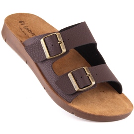 Chanclas hombre cómodas con hebillas marrón Inblu CM000028-043 1