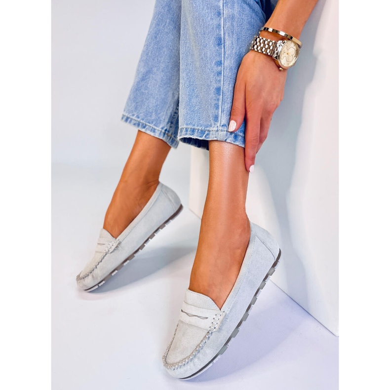 BM Anaya Mocasines de ante gris para mujer 2 BM Anaya Mocasines de ante gris para mujer 2