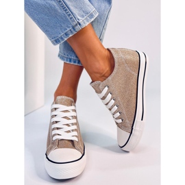 Foss zapatillas doradas con cuña dorado 3
