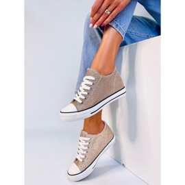 Foss zapatillas doradas con cuña dorado 2