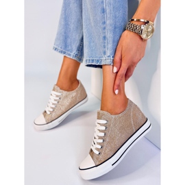 Foss zapatillas doradas con cuña dorado 5